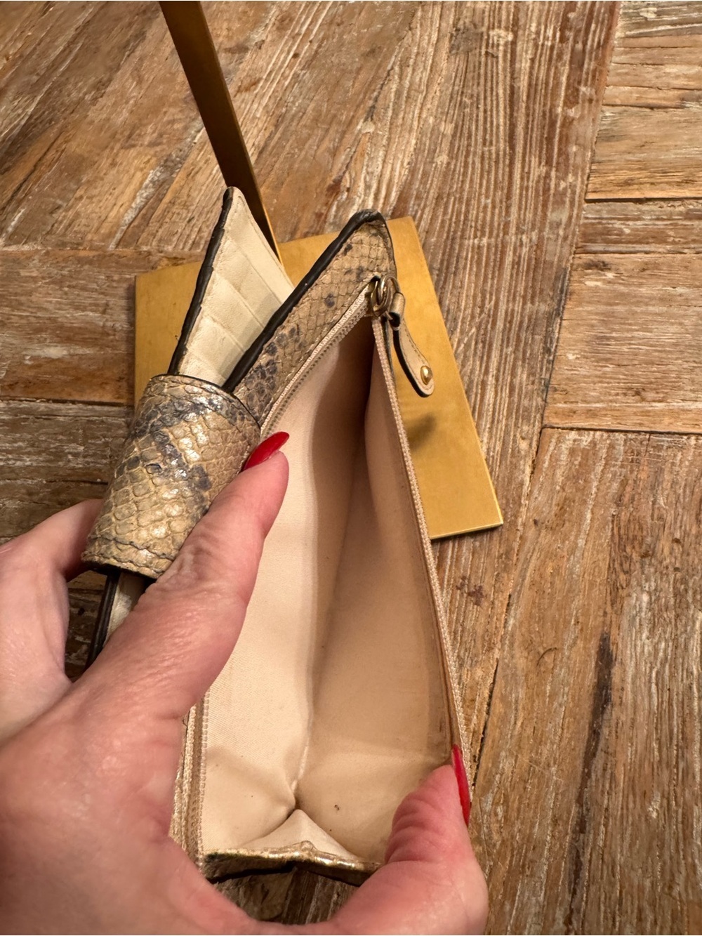 Coach Madison Python-Embossed Leather Slim Envelope Wallet. - Picture 4 of 10